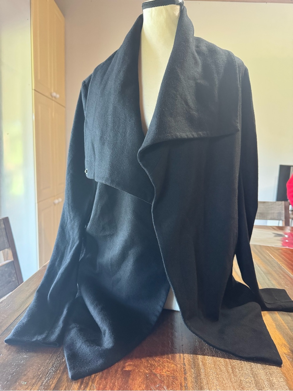 Helmut Lang Black Draped Open-Front Cardigan
